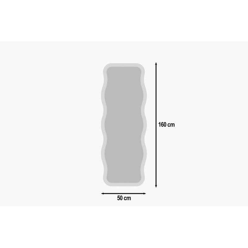 Modern Wall-Mounted Mirror, 50 x 160 x 0 cm, 100% MDF, Eco-Friendly Flotal-E Design, Natural Finish, Sleek and for Home Decor, For Entryways, Living Rooms, and Bedrooms