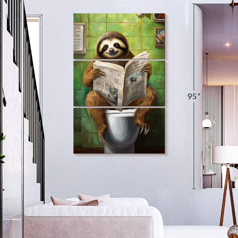 Ketti Sloth On A Toilet, 74" H x 48" W