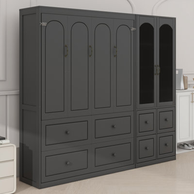 Murphy Bed with Reversible Cabinets & Clear Acrylic Doors