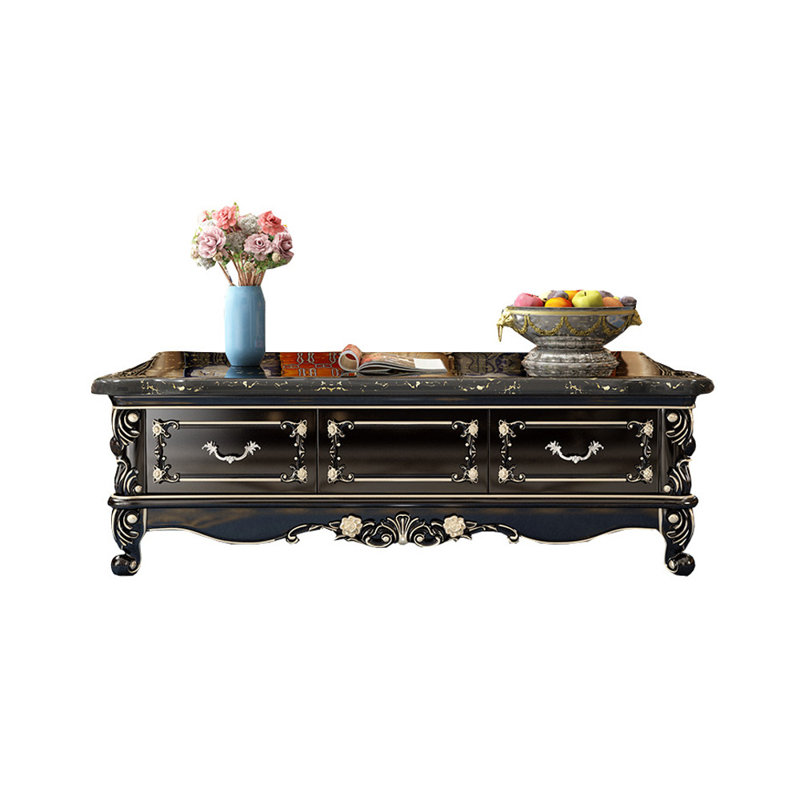 Table basse en bois massif European Light Luxury