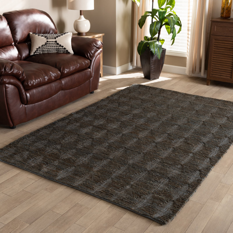 Tapis noir noué à la main