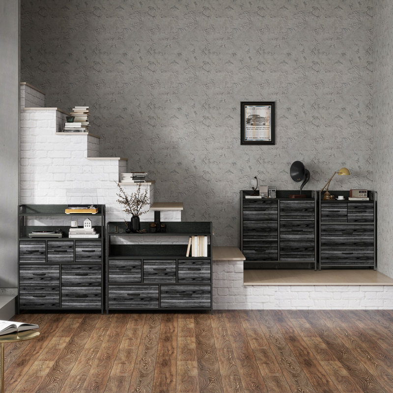 HOMCOM Chest of Drawers Fabric Dresser 4 Drawers, Black