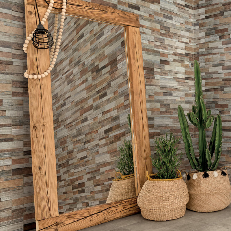 Carrelage mural en bois 6 "x 24" Inwood, Beige