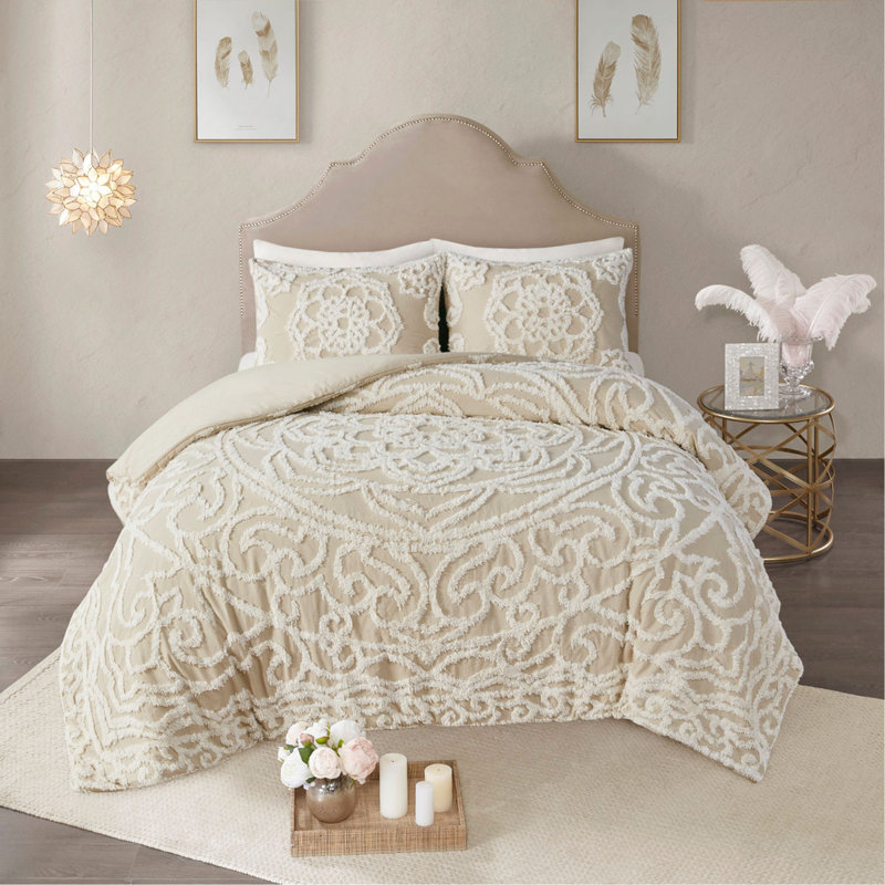 Ensemble de housse de couette en coton 3 pièces, Housse de couette très grand + 2 pièces supplém