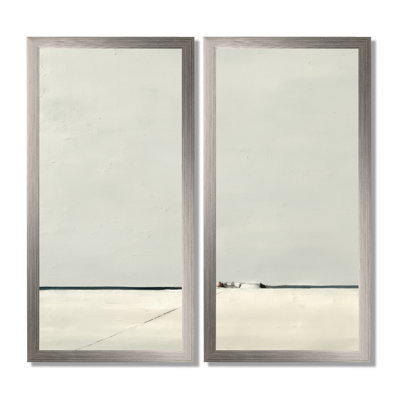Aloisia Art - art minimaliste sur toile, ensemble d'art mural gris minimaliste de 2