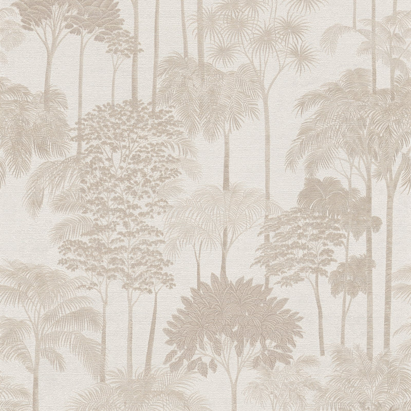 Havana 2 Collection Palm Trees Wallpaper Roll, Off-White
