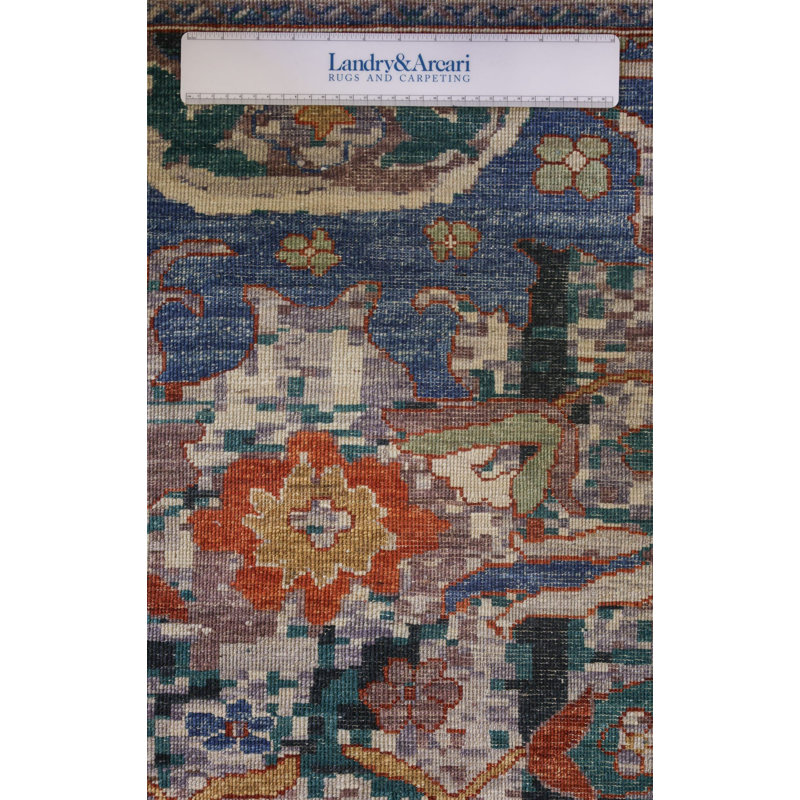 Tapis rectangulaire unique de 9 pi 10 po x 13 pi 8 po New Turkmen