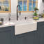 Évier de cuisine réversible simple L 30 po x l 20 po, cuve simple réversible à tablier blanc avec grille en acier inoxydable et crépine