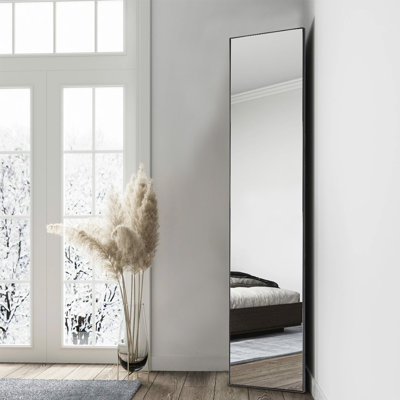 Heulyn Rectangle Metal Frame Over the Door Full Length Mirror