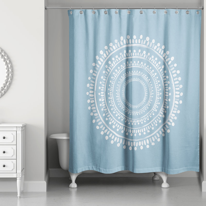 Rideau de douche simple Ayodeji, Bleu