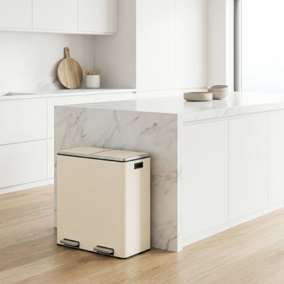 2 x 8 gallons en acier inoxydable multi-compartiments avec 15 sacs poubelles