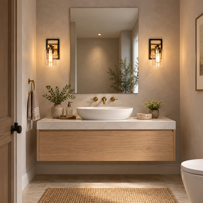 Grisella Dimmable Black/Brass Vanity Light