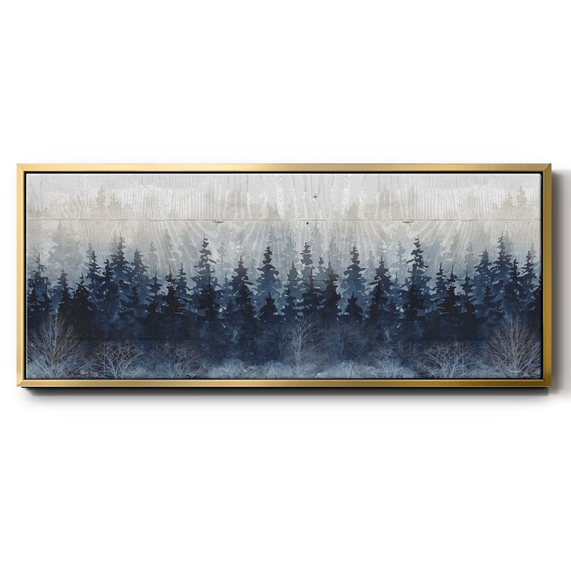 Misty Indigo Forest - toile encadrée, H 12 po x l 30 po