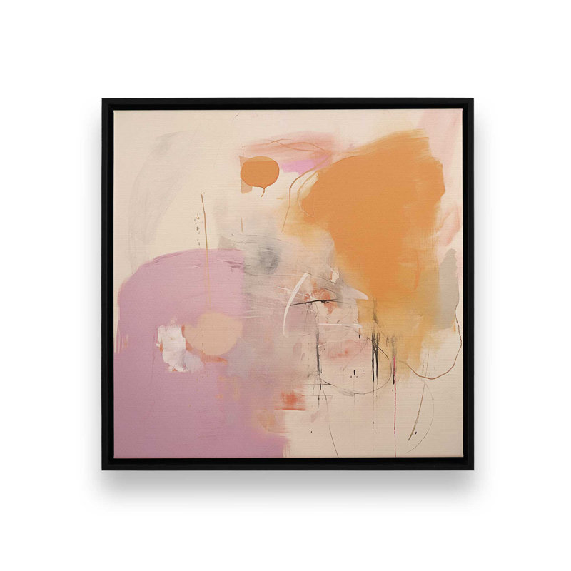 Impression sur toile 12 "x 12" Cotton Candy Delight v1 dans un cadre blanc, Cadre flottant noir satiné