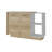 Memphis 2 Piece Kitchen Set, Kitchen Island + Utility Sink Cabinet, White /Light Oak