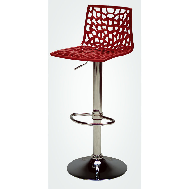 Spider Height Adjustable Swivel Bar Stool, Bordeaux