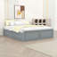 Base de lit plateforme en bois grand format avec 6 tiroirs de rangement et lattes