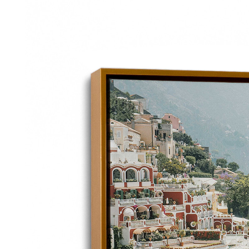 Impression sur toile Positano, H 24,75 po x l 36,75 po x P 1,75 po, Cadre doré poli, 1