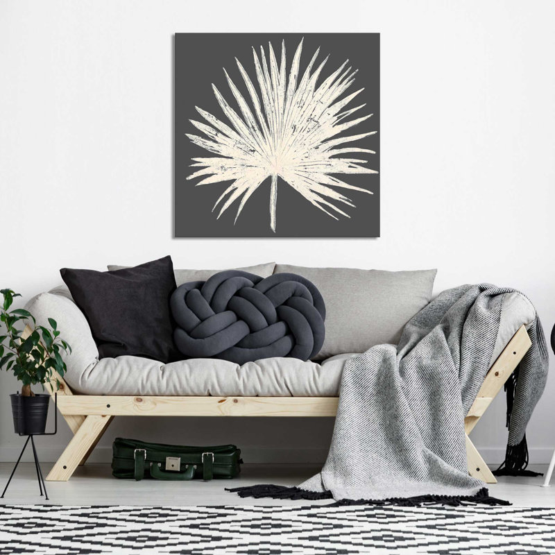 «Soph sophistiquée feuille de palmier I», reproduction de peinture acrylique, H 18 po x l 18 po x P 1 po, Toile tendue