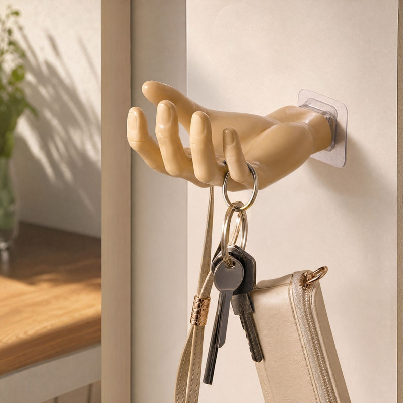 Étagère murale décorative en rotin tressé, façonnée à la main, adhésive et sans perçage, idéale pour la décoration de la chambre et de la salle de bain.
