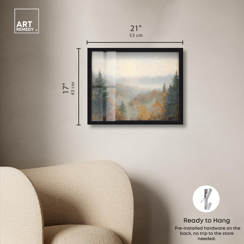 «Appalachian Mountains Shadowbox Print» par Art Remedy, 17" H x 21" W, Noir