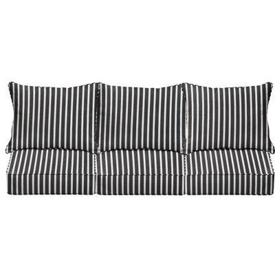 Ensemble de coussins de canapé à rayures profondes intérieur / extérieur Sunbrella®