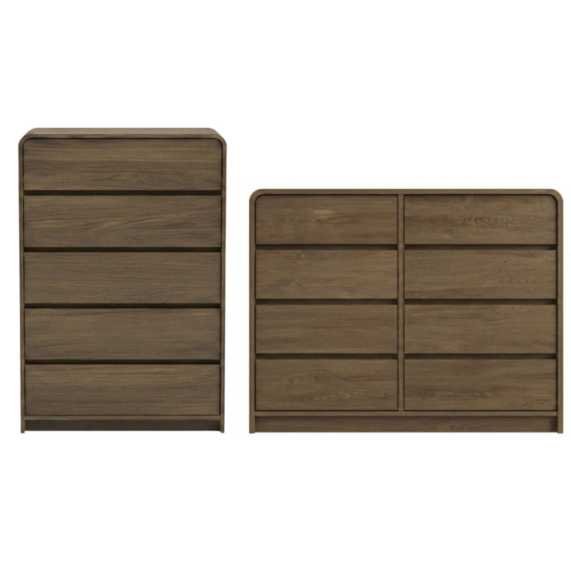 Rishel Modern 2 Pieces Bedroom Set, 2 Pcs: Chest, Dresser 8