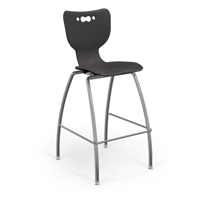 Tabouret de classe à 4 pieds Hierarchie, Noir, noir, noir, noir, H 45,75 po x l 20,5 po x P 22 po
