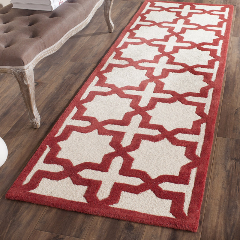 Cannen Hand Tufted Wool Geometric Rug, Runner 2'6" x 8'