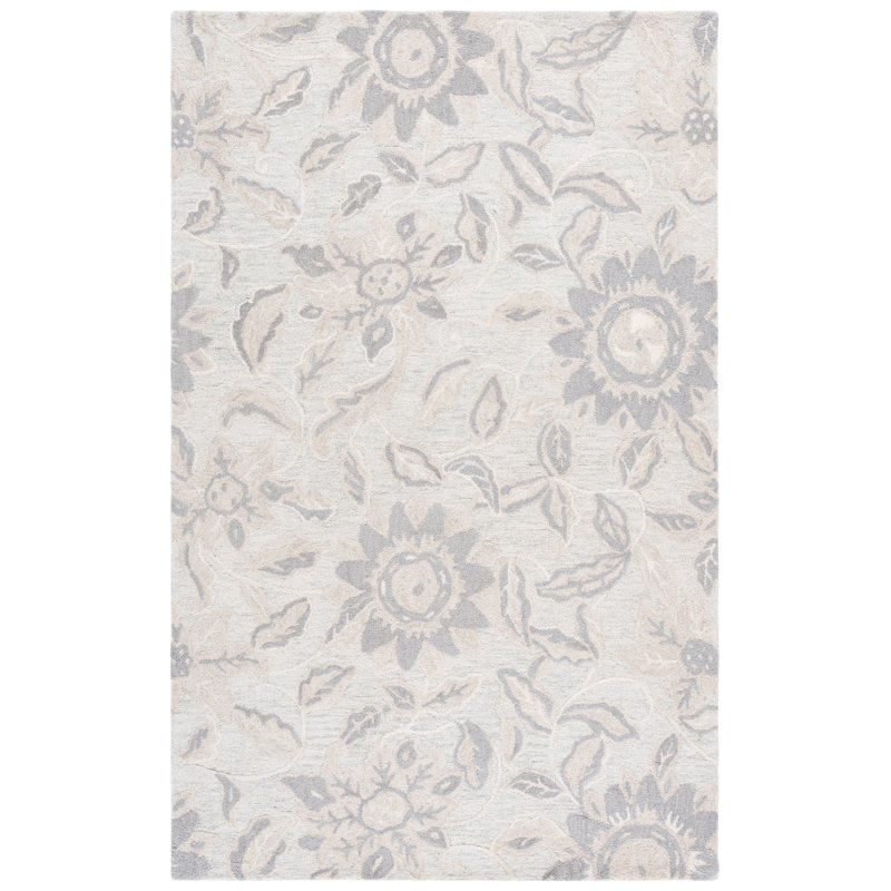 Jardin 469 Hand Tufted 80% Wool; 20% Cotton Floral Rug, Rectangle 3' x 5'