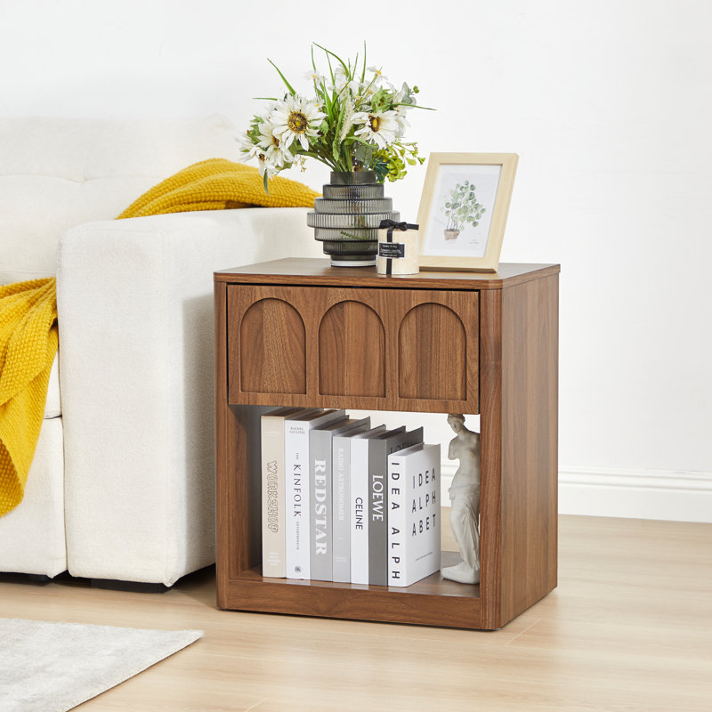 19.69'' W 1 Drawer Nightstand, Walnut