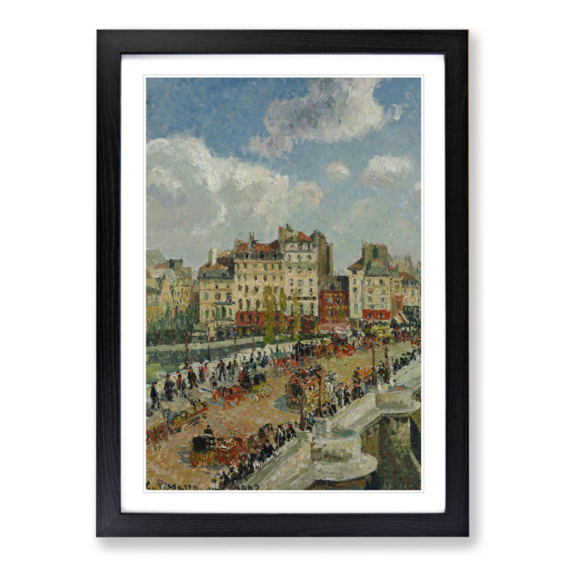The Pont Neuf by Camille Pissarro - Framed Print, 48cm H x 36cm W x 2cm D, Black Framed