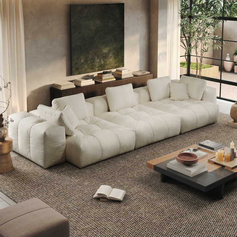  Canapé modulaire pour salon Manistique, 3, Beige