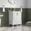 Meuble-lavabo en bois massif blanc l 24 po x H 34,1 po avec lavabo en céramique Cupc, charnières à fermeture en douceur DTC, poignées en aluminium anodisé doré-318611831