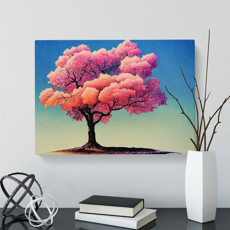 Unreal Blossom Tree - Wrapped Canvas Painting, 35cm H x 50cm W x 3cm D