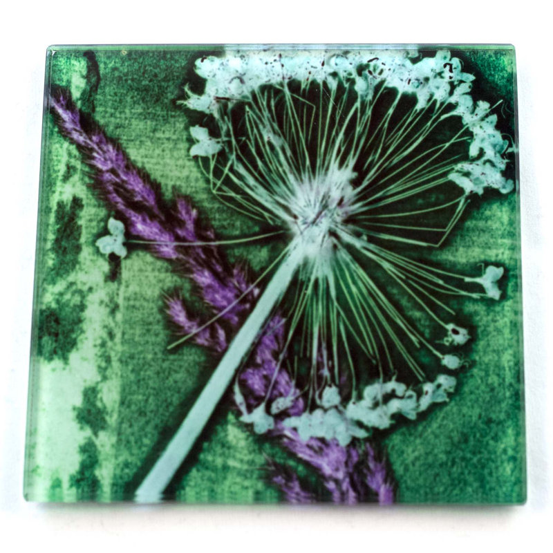 Guynn Glass Square 1 Piece Coaster, Green