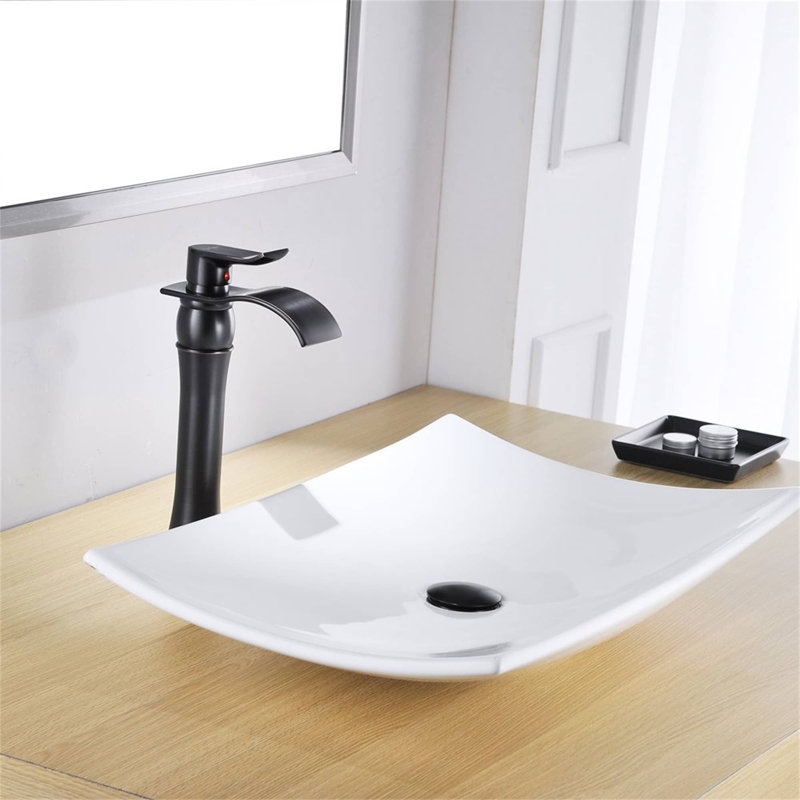 Robinet de lavabo vasque à poignée simple avec drain, Bronze huilé