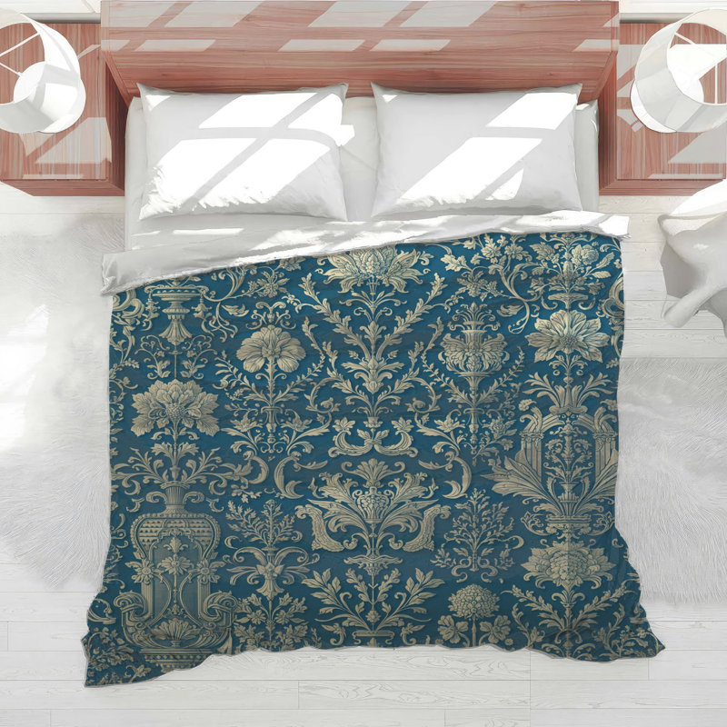 Édredon Intricate Floral Damask, Grand lit