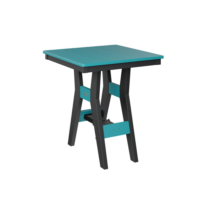 Harbor Outdoor Square Dining Table, Black, Aruba Blue