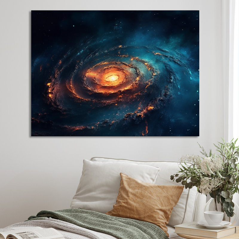 Tourbillon majestueux de la galaxie - impression, H 12 po x l 20 po x P 1 po, Toile tendue