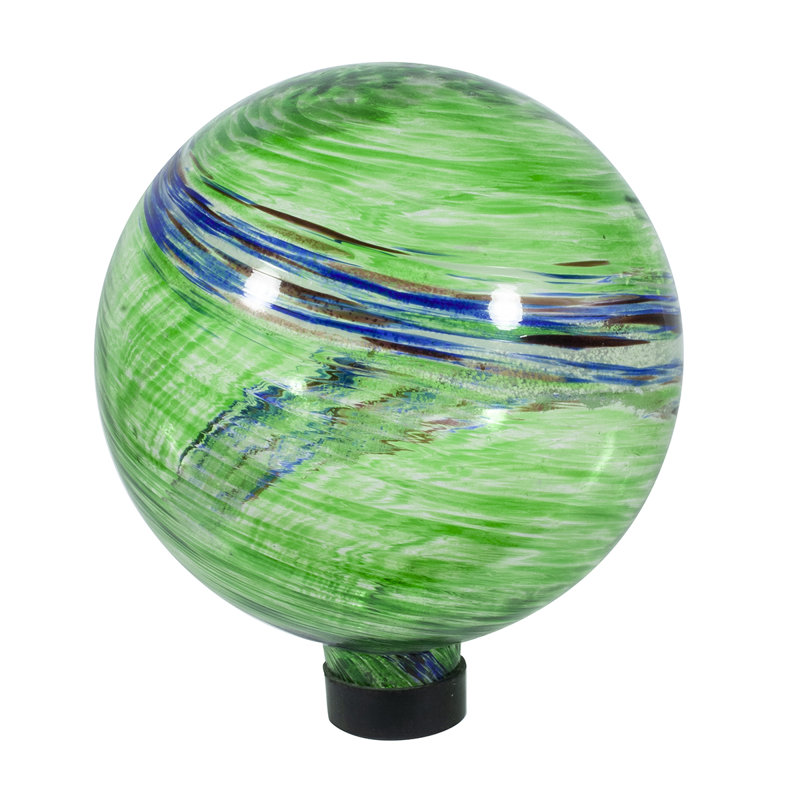 Emington Weather Resistant Glass Abstract Gazing Ball
