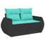  Ensemble de canapé de patio 8 pièces avec coussins en rotin de polyester noir
