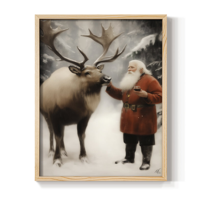 Art des Fêtes de Noël - série 2 - Cccxciii, reproduction encadrée - bois massif, Naturel, H 11 po x l 9 po