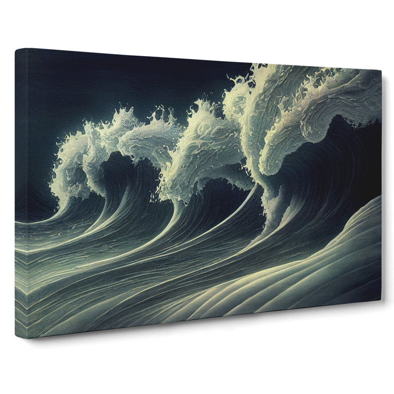 Moody Japanese Wave - Wrapped Canvas
