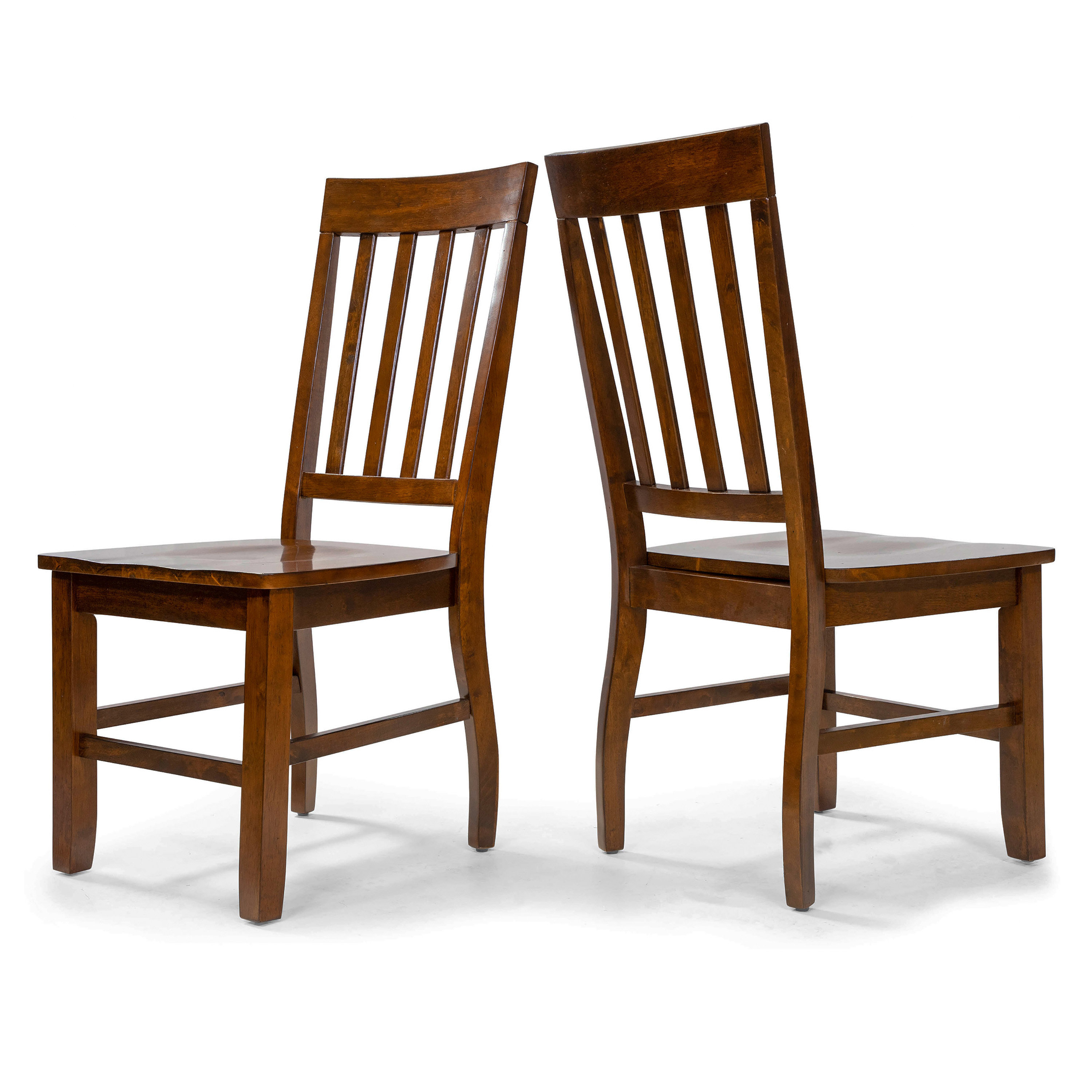 Oak slat back online dining chairs