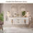 Aro 59" Floating Double Bathroom Vanity, Sintered Stone Top, White Cabinet with Gold Soft Close Hardware-1604876605