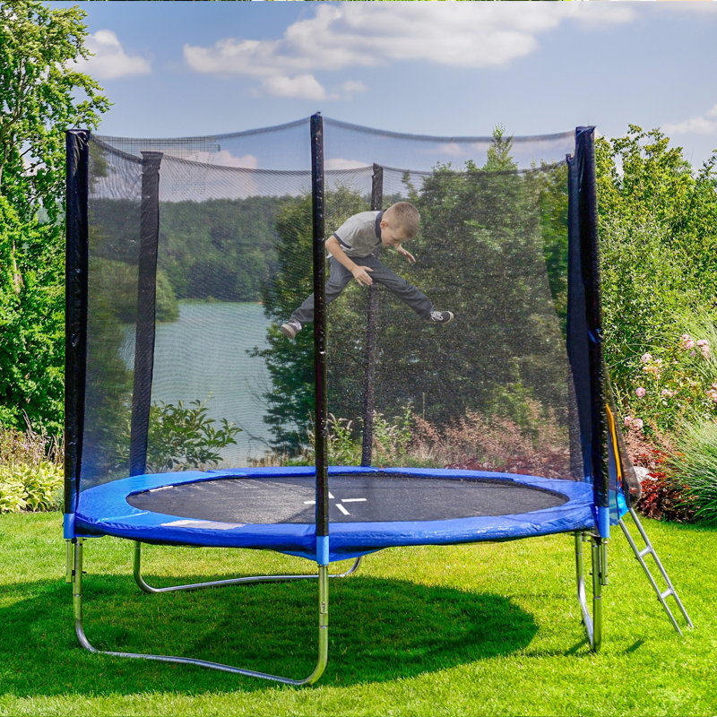 AOTOB Round Backyard Trampoline with Safety Enclosure