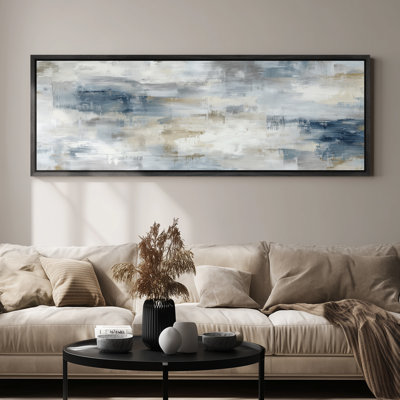 Soft Blue and Neutral Abstract for Living Room or Bedroom Print Wall Art