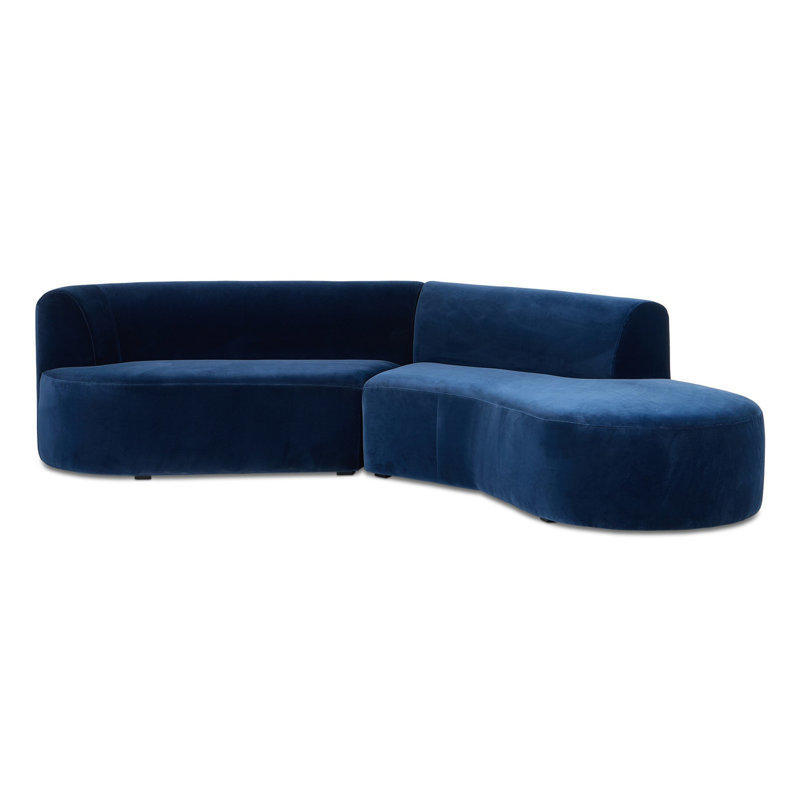 Canapé modulaire 2 pièces avec méridienne RAF Kipton Kipton, Orienté à droite, Mélange de coton de minuit de Surrey