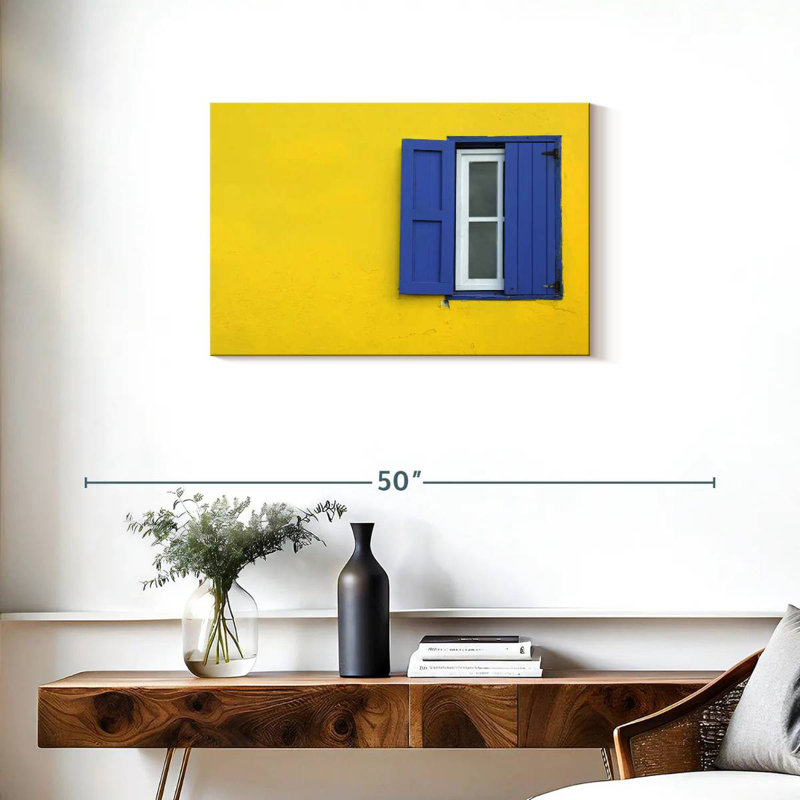 Lilie Blue Shutters Window, 20" H x 30" W